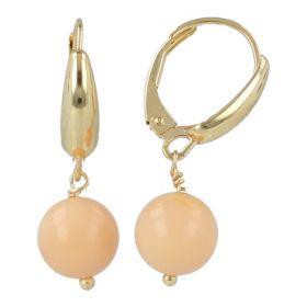 Gold earrings with pink opal | Gioiello Italiano