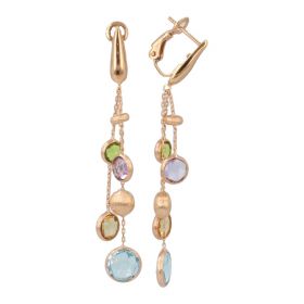 Rose gold earrings with blue topaz, citrine, peridot and amethyst | Gioiello Italiano