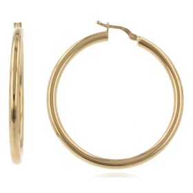 14K yellow gold round earrings | Gioiello Italiano