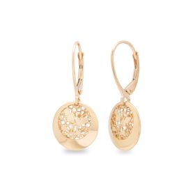 "Golden Lace" Oval Earrings in 14K Gold | Gioiello Italiano