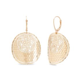 Circular Hexagonal Weave Earrings in 14kt Gold | Gioiello Italiano