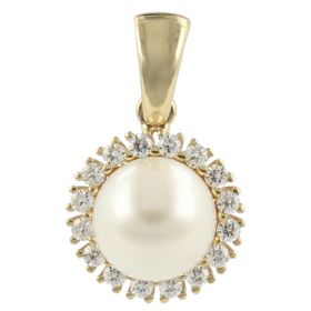14kt gold pendant with natural pearl | Gioiello Italiano