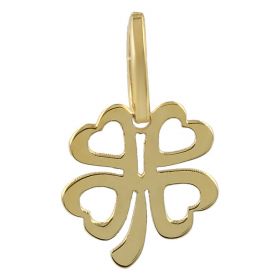 "Four-leaf clover" pendant in 14kt gold | Gioiello Italiano