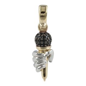 "Singer" pendant in yellow and white gold with spinel | Gioiello Italiano