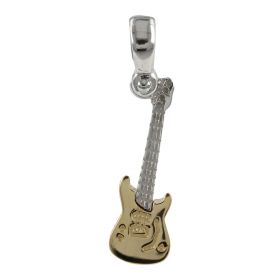 Yellow and white gold 'Electric Guitar' pendant | Gioiello Italiano