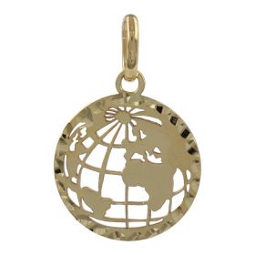 Round 14kt yellow gold 'World' pendant | Gioiello Italiano