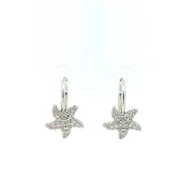Silver star earrings with white cubic zirconia | Gioiello Italiano