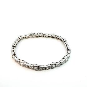 Silver bracelet with white cubic zirconia | Gioiello Italiano
