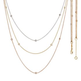 Trikolore-Halskette aus 14-karätigem Gold | Gioiello Italiano