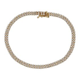 Yellow gold tennis bracelet with 158 white zircons | Gioiello Italiano
