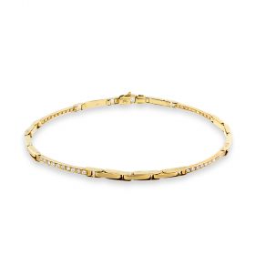 14kt yellow gold bracelet with white zircons | Gioiello Italiano