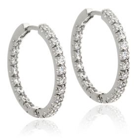 Silver earrings with white zircons | Gioiello Italiano