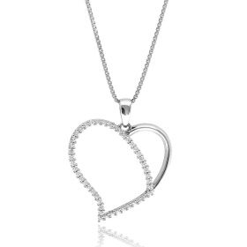 Silver necklace with heart-shaped pendant | Gioiello Italiano