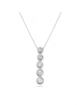 18kt white gold necklace with five diamonds | Gioiello Italiano