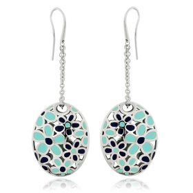 Floral silver earrings with varnish | Gioiello Italiano