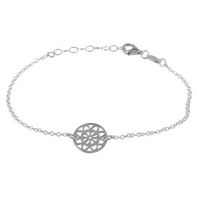 Silver bracelet with flower central element | Gioiello Italiano