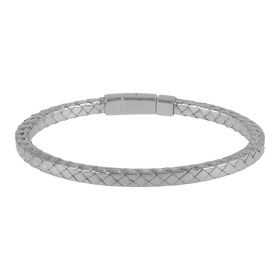 Braided sterling silver bangle bracelet | Gioiello Italiano