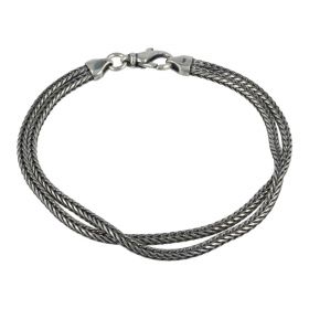 Double fox tail bracelet in 925 sterling silver | Gioiello Italiano