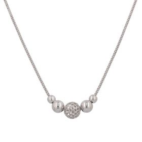 Silver korean necklace with beads | Gioiello Italiano