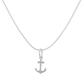 "Anchor" rhodium-plated silver necklace | Gioiello Italiano