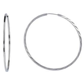 Silver diamond-cutted hoop earrings | Gioiello Italiano