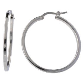 Squared silver hoop earrings | Gioiello Italiano