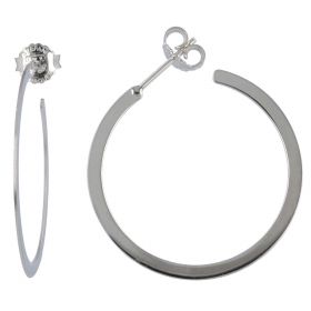 Flat silver hoop earrings | Gioiello Italiano