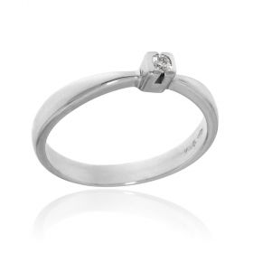 Solitaire ring with 0.05ct brilliant-cut diamond | Gioiello Italiano