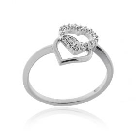 Double heart silver ring | Gioiello Italiano