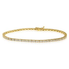 18kt Yellow gold tennis bracelet with white zircons, 19cm long | Gioiello Italiano