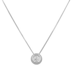 Necklace with diamond in 18kt white gold | Gioiello Italiano