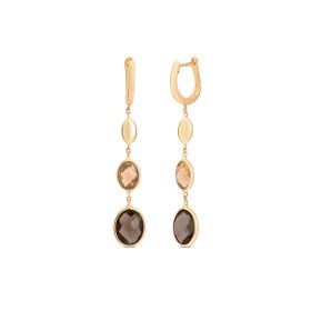 14k gold dangle earrings with natural stones | Gioiello Italiano