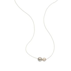 Collana in oro bianco 14kt con perla  | Gioiello Italiano