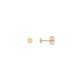 Kleine quadratische Ohrringe aus 14kt Gold | Gioiello Italiano