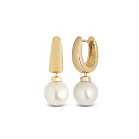 14kt gold earrings with pearl, available in two colors | Gioiello Italiano