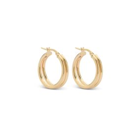 Hoop tube earrings in 14kt yellow gold | Gioiello Italiano