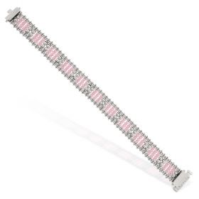 Bracciale in argento con perline di vetro rosa | Gioiello Italiano