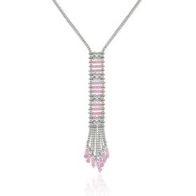 Silver necklace with pink beads | Gioiello Italiano