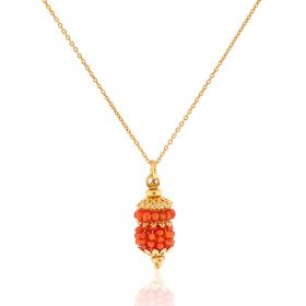 Yellow gold plated silver necklace with beads | Gioiello Italiano