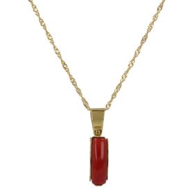 18kt yellow gold necklace with red coral | Gioiello Italiano