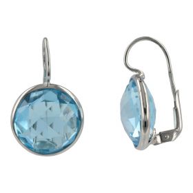 18kt gold earrings with blue topaz or smoky quartz | Gioiello Italiano