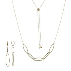 Set with elongated ovals in 14kt yellow gold | Gioiello Italiano