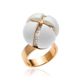 Rose gold ring with agate and diamonds | Gioiello Italiano