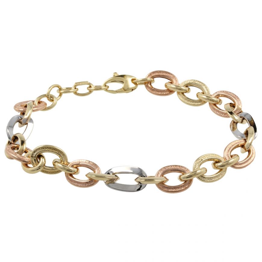 14kt three colors gold bracelet | Gioiello Italiano