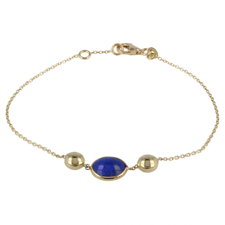 Yellow gold bracelet with lapis lazuli | Gioiello Italiano
