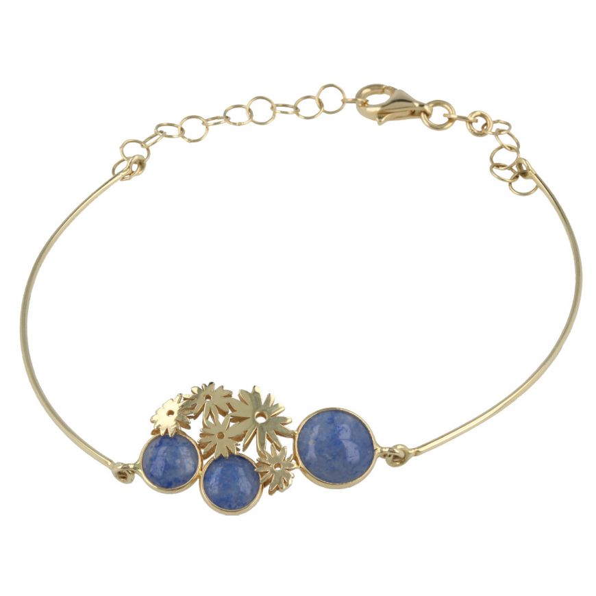 Semi-rigid bracelet in gold and aventurine | Gioiello Italiano