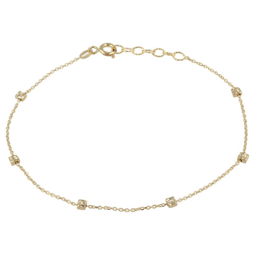 Bracelet in 14kt gold with square elements | Gioiello Italiano