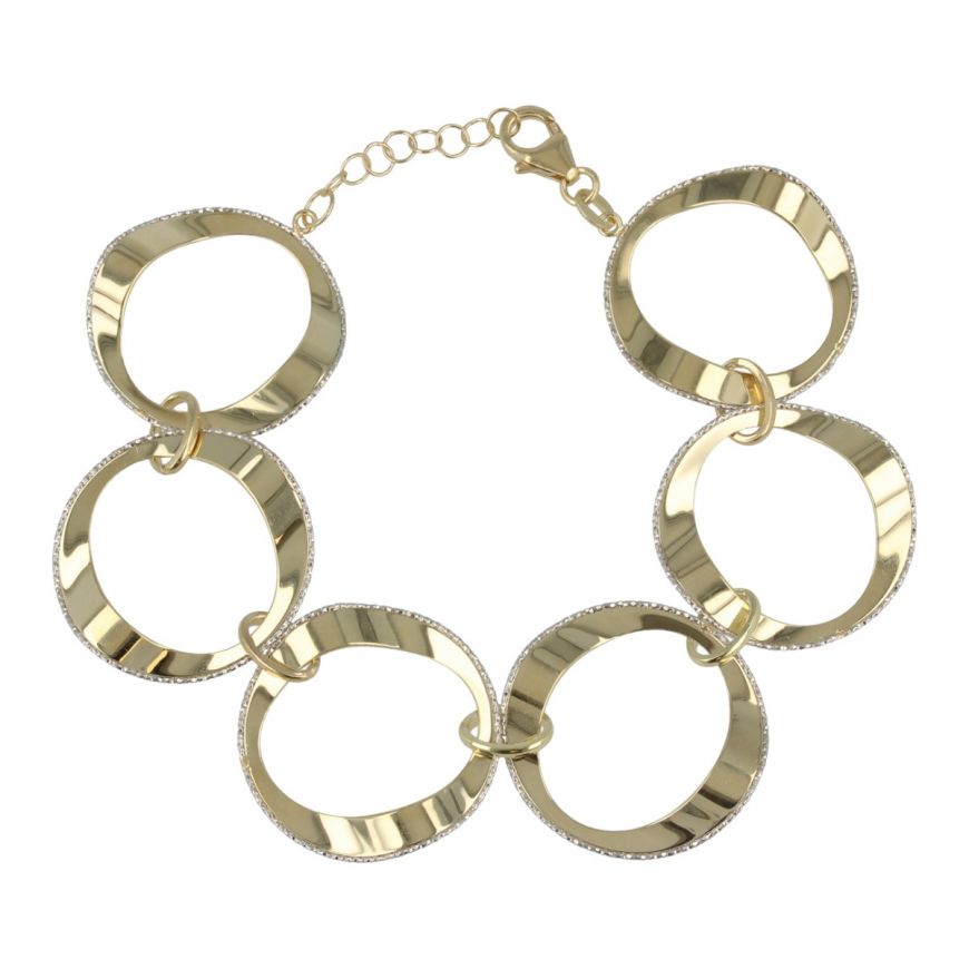 Bracciale in oro 14kt con cerchi ondulati | Gioiello Italiano