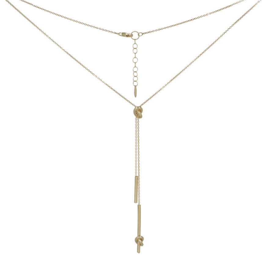 Necklace bar and knot in yellow gold 14kt | Gioiello Italiano