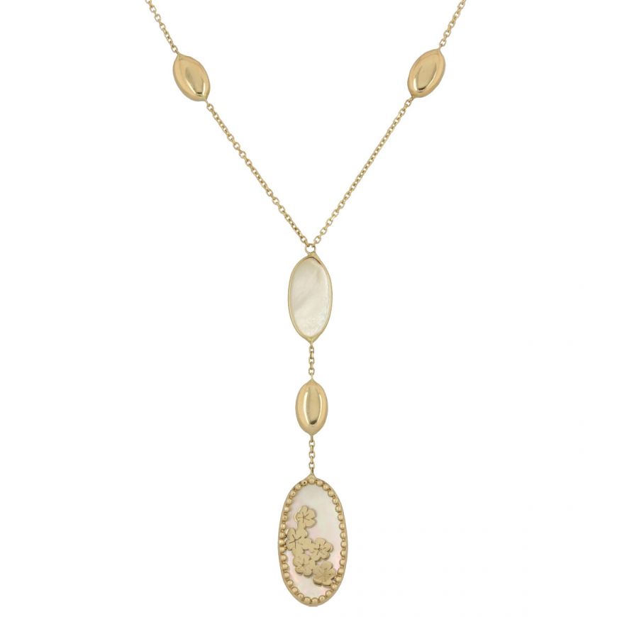 Gold necklace with flowers and mother-of-pearl | Gioiello Italiano